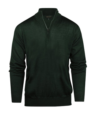 Pullover Merinowol ritskraag | Groen