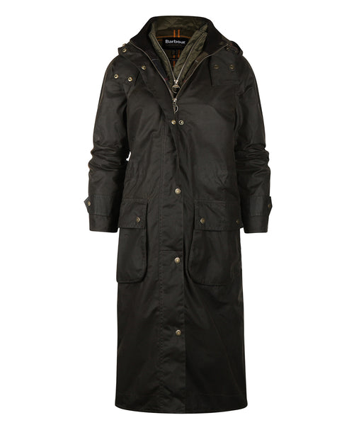 Barbour Long Cannich Wax Jacket Women's | Green