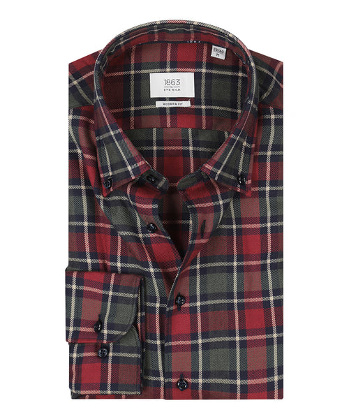 Eterna Shirt Brushed Cotton | Rood