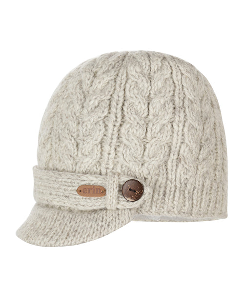 Aran Cable Beanie Women | Beige
