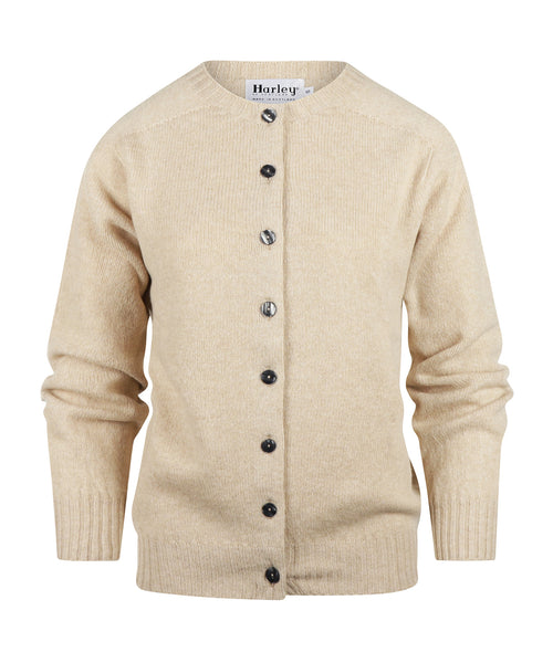 Harley of Scotland Women's Button Cardigan | Beige