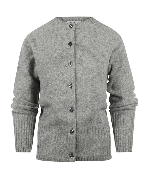 Harley of Scotland Women's Chunky Knit Button Cardigan | Gray