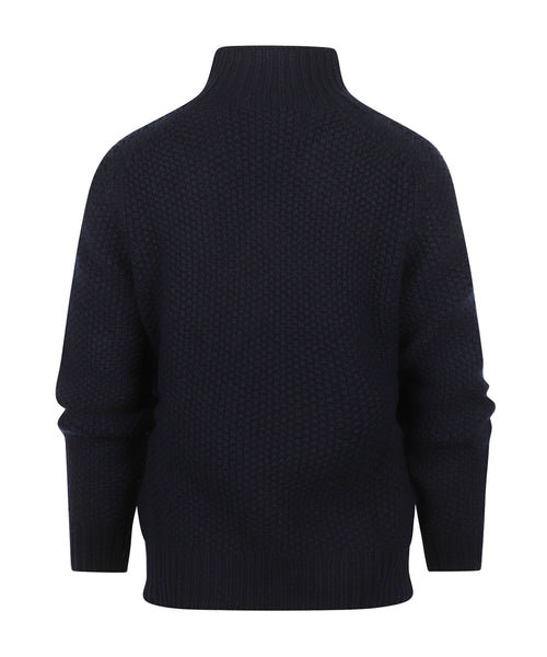 Harley of Scotland Women's Turtleneck Sweater | Navy Blue