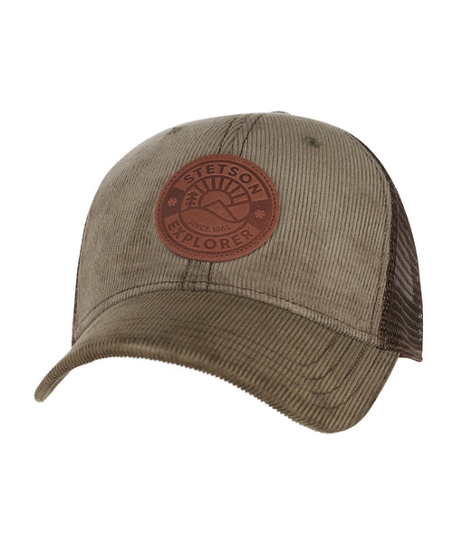 Stetson Baseball Cap Leather Patch | Olijf Groen
