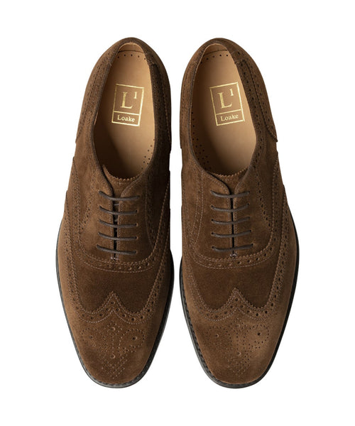 Loake 302 Full Brogue Suede | Bruin