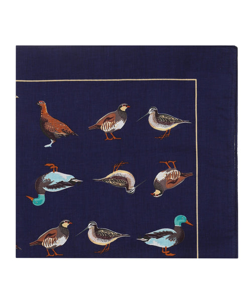 Zakdoek Birds | Navy Blauw