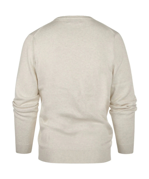 Pullover katoen v-hals | Bruin